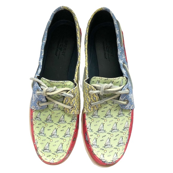New Vineyard Vines x Sperry Colorful Heritage Patchwork Boat Shoe 6